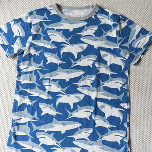 Mini Boden Sail Blue Sharks T-Shirt - 11-12yr